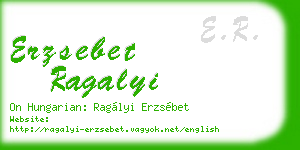 erzsebet ragalyi business card